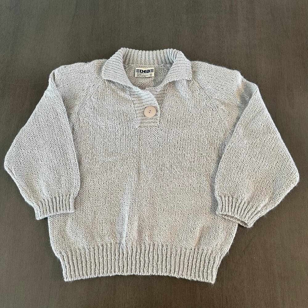 Vintage DEB women’s Gray Knit Sweater Size Small Acrylic Stretch